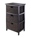 WINSOME OMAHA STORAGE RACK WITH 3 FOLDABLE BASKETS