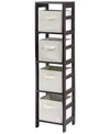 WINSOME CAPRI 4-SECTION N STORAGE SHELF WITH 4 FOLDABLE FABRIC BASKETS