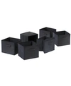 Winsome Capri Set Of 6 Foldable Chocolate Fabric Baskets In Black