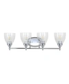 Jonathan Y Marais 30in 4-light Metal Glass Led Wall Sconce In Chrome