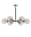 Jonathan Y Caleb 6-light 28" Cluster Pendant In Chrome/black