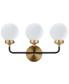 Jonathan Y Caleb 3-light 22in Brass Wall Sconce In Brass Gold/black