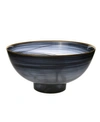 CLASSIC TOUCH 10.5" BLACK ALABASTER BOWL WITH BASE