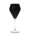 Classic Touch Set Of 6 Water Glasses With Clear Stem In Black
