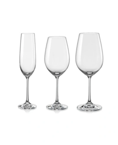 Red Vanilla Viola 18-piece Wine Set In Clear