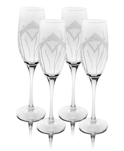 Rolf Glass Dragonfly Champagne Flute 8oz - Set Of 4 Glasses In No Color