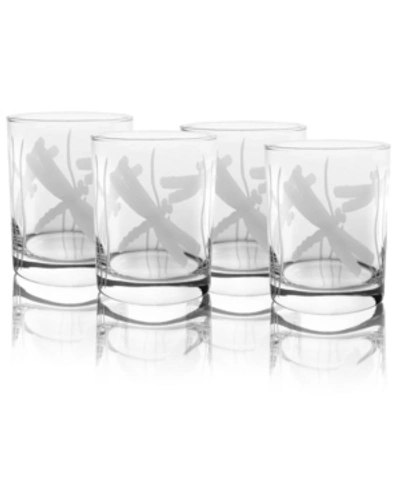 Rolf Glass Dragonfly Double Old Fashioned 14oz - Set Of 4 Glasses In No Color