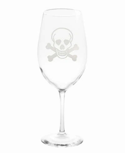 Rolf Glass Skull And Cross Bones All Purpose Wine Glass 18oz - Set Of 4 Glasses In No Color