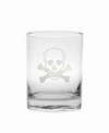 ROLF GLASS SKULL AND CROSS BONES DOUBLE OLD FASHIONED 14OZ
