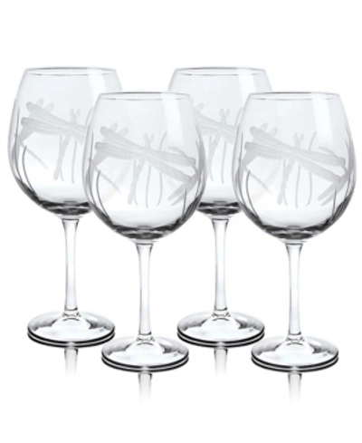 Rolf Glass Dragonfly Balloon Wine 18oz - Set Of 4 Glasses