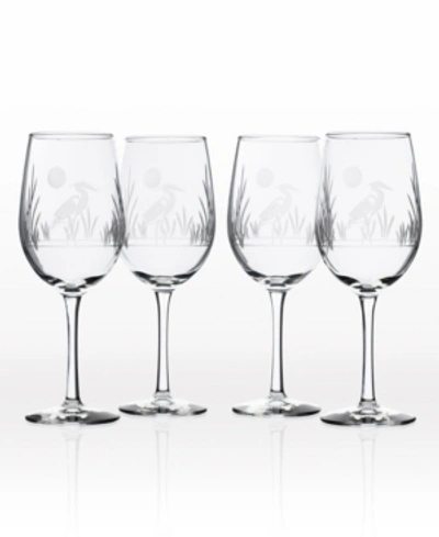 Rolf Glass Heron White Wine 12oz- Set Of 4 Glasses