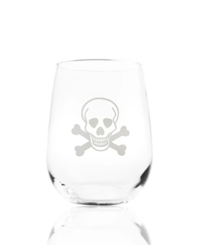 Rolf Glass Skull And Cross Bones Stemless 17oz - Set Of 4 Glasses In No Color