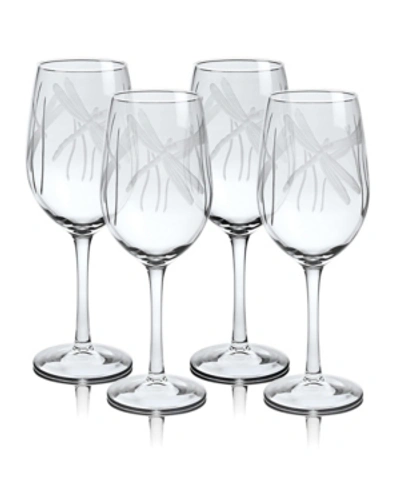 Rolf Glass Dragonfly White Wine Glass 12oz - Set Of 4 Glasses In No Color