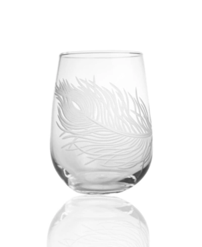 Rolf Glass Peacock Stemless 17oz - Set Of 4 Glasses In No Color