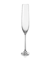 Red Vanilla Viola Fluted Champagne Glass 6.5 Oz, Set Of 6 In Clear