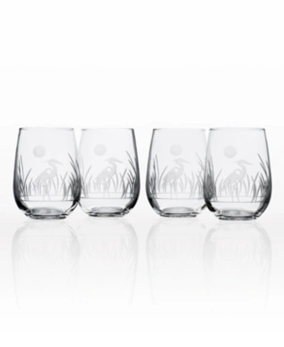 Rolf Glass Heron Stemless 17oz - Set Of 4 Glasses In No Color