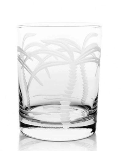Rolf Glass Palm Tree Double Old Fashioned 14oz - Set Of 4 Glasses In No Color