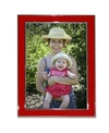 LAWRENCE FRAMES SILVER PLATED METAL WITH RED ENAMEL PICTURE FRAME