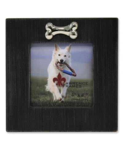 Lawrence Frames Black Wash Dog Frame With Bone Ornament