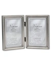 Lawrence Frames Antique Pewter Hinged Double Picture Frame In Silver
