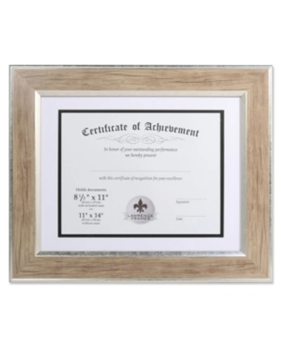 Lawrence Frames Dual Use Blonde 11" X 14" Certificate Picture Frame With Double Bevel Cut Matting For Document In Natural