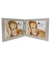 Lawrence Frames 230175d Silver Brushed Aluminium Hinged Double Picture Frame In Black