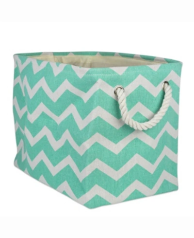 Design Imports Design Import Storage Bin Chevron, Rectangle In Turquoise