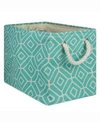 Design Imports 17" Rectangle Stained Glass Storage Bin In Turquoise