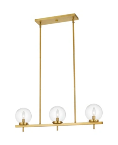 Aflighting Af Lighting Odessa Three-light Hanging Pendant In Matte Gold/clear