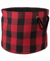 Design Imports Storage Bin Buffalo Check, Round In Red