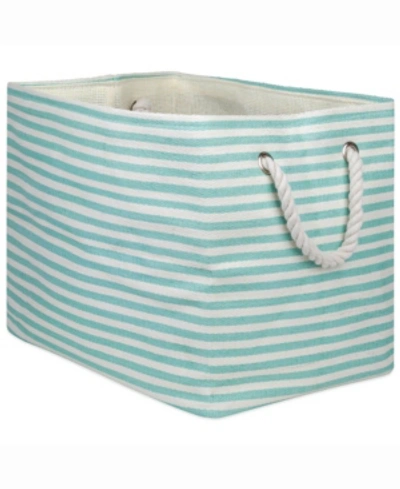 Design Imports Design Import Paper Bin Pinstripe, Rectangle In Turquoise