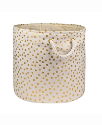 Design Imports Design Import Storage Bin Dots, Round In Gold