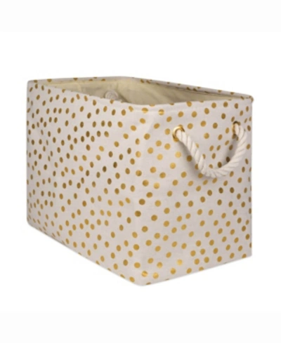 Design Imports Storage Bin Dots, Rectangle In Gold