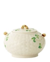 BELLEEK POTTERY SHAMROCK SUGAR BOWL