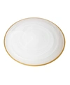 Classic Touch Set Of 4 Alabaster 12.75" Chargers With Rim In White