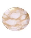 Classic Touch Set Of 4 Marble 11" Dinner Plates In White