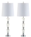Jonathan Y Layla Crystal Led Table Lamp, Set Of 2 In Clchrome