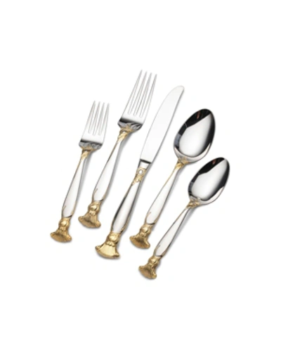 Mikasa Wallace Salacia 20 Piece Flatware Set, Service For 4 In Silver And Gold