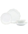 Vietri Incanto Stone Lace 4 Piece Place Setting In White
