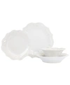 Vietri Incanto Stone Lace 4 Piece Place Setting In White