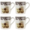 Spode Woodland Bison Mugs, Set Of 4 In Brown