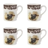 SPODE WOODLAND BLACK BEAR MUG SET/4