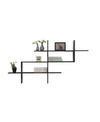Danya B . 3-tier Wall Mount Shelf With Criss Cross Asymmetrical Design In Dark Brown