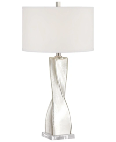 Pacific Coast Twist Crackle Glass Table Lamp In Silver Mercure