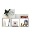 Danya B . Triple Cubed Shelf With Ledge - Wall Mount Cubie Shelf In White