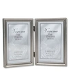 LAWRENCE FRAMES ANTIQUE PEWTER HINGED DOUBLE PICTURE FRAME