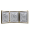Lawrence Frames Antique Gold Bead Hinged Triple Picture Frame In Brown