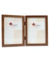 LAWRENCE FRAMES 766057D NUTMEG WOOD HINGED DOUBLE PICTURE FRAME