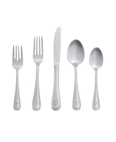 RIVERRIDGE HOME RIVERRIDGE BEADED 46 PIECE MONOGRAMMED FLATWARE SET