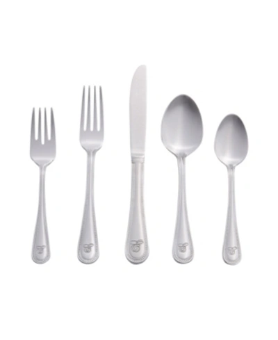 RIVERRIDGE HOME RIVERRIDGE BEADED 46 PIECE MONOGRAMMED FLATWARE SET